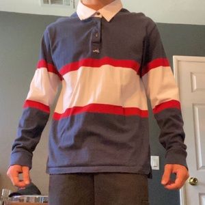 Red, White, and Blue Rugby Collared Shirt